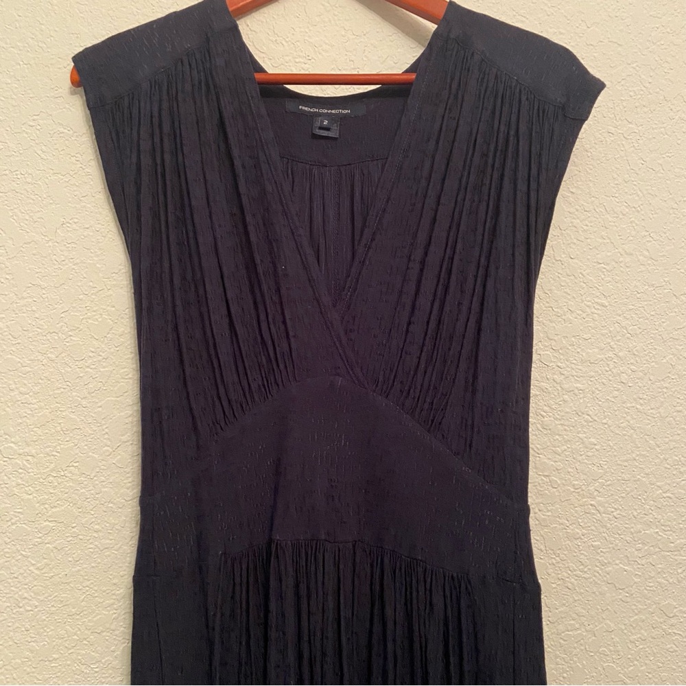 French Connection Navy V Mini Dress 90s vintage